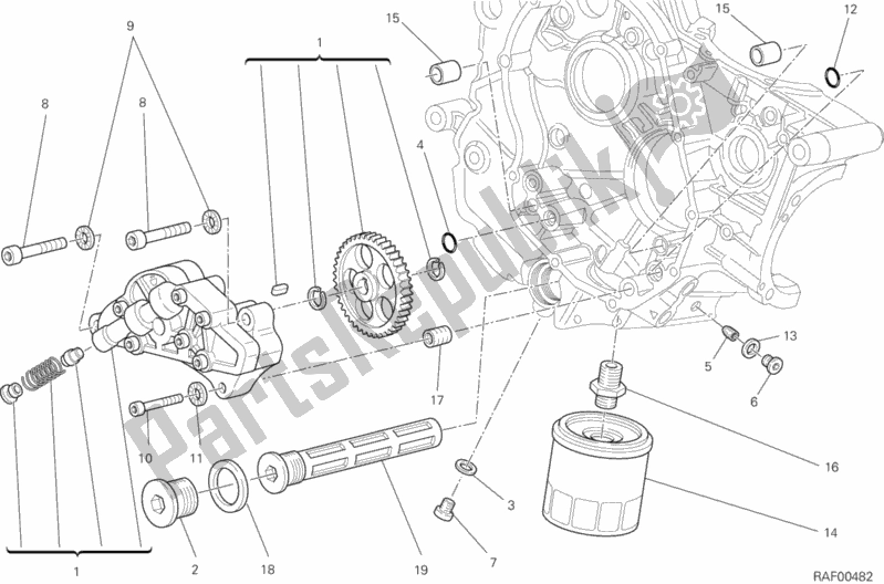 Tutte le parti per il Filtri E Pompa Dell'olio del Ducati Hypermotard Hyperstrada USA 821 2013